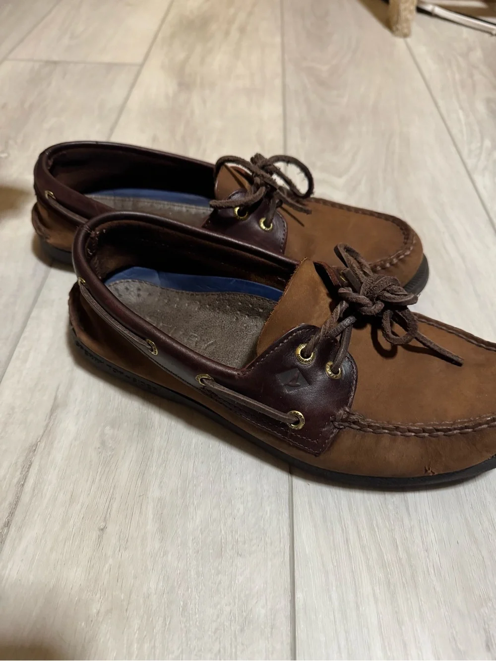 Mens Sperry Top Sider Brown Leather Boat Shoes Size 10M